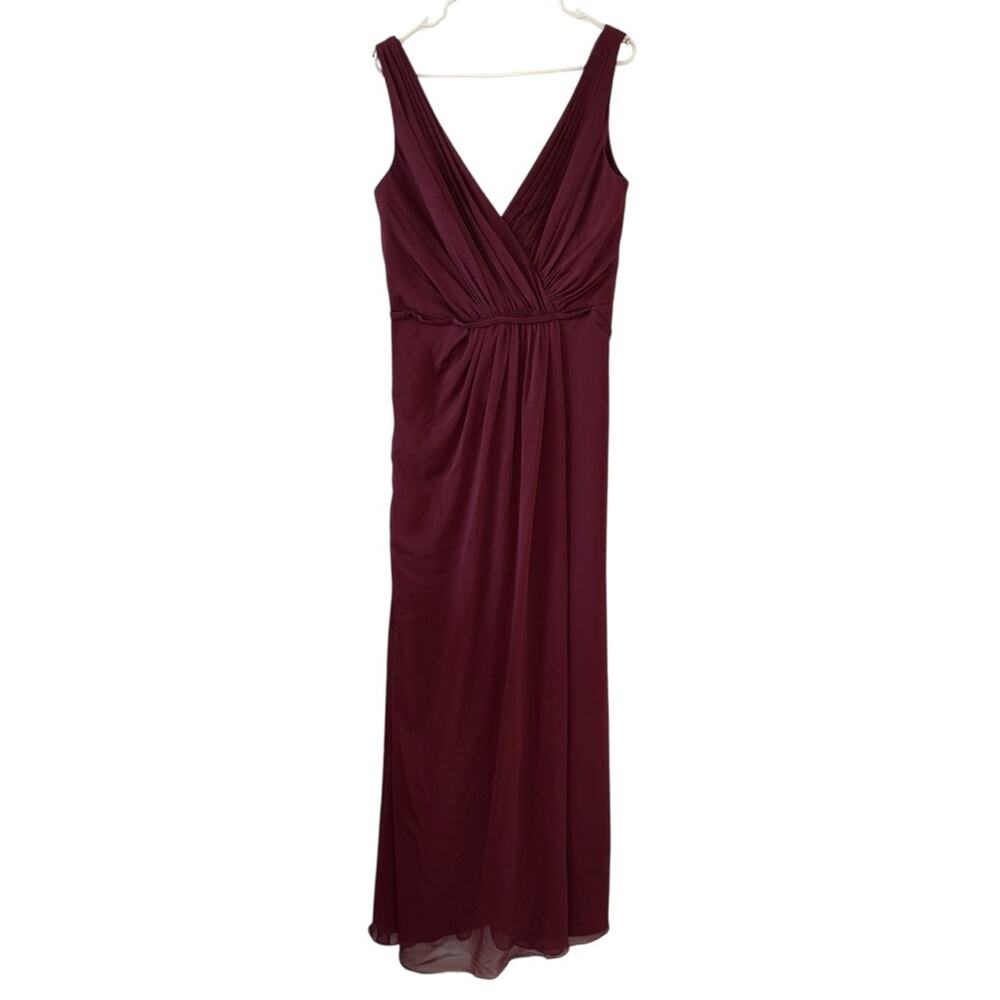David’s Bridal Burgundy Floor-Length Gown – Size 12